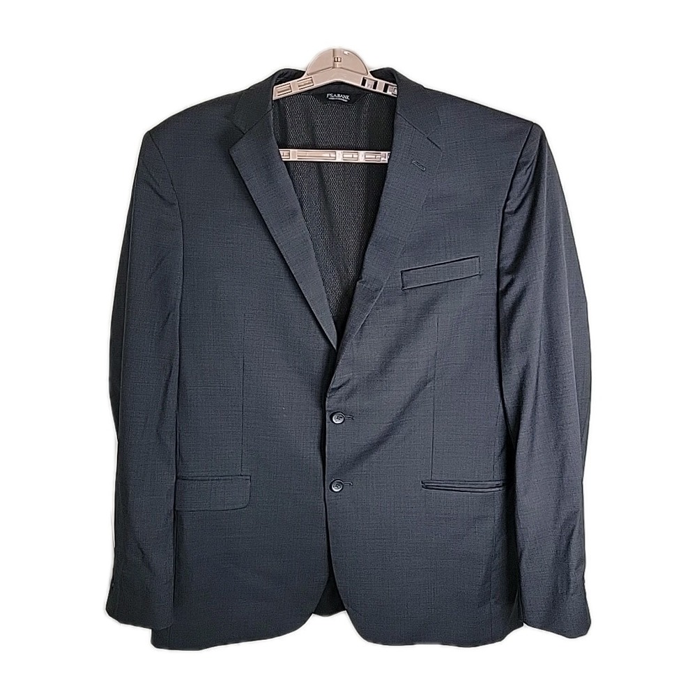 Jos A Bank Traveler BLAZER SLIM FIT 46L WOOL BLEND STRETCH BLACK SMALL CHECK MEN